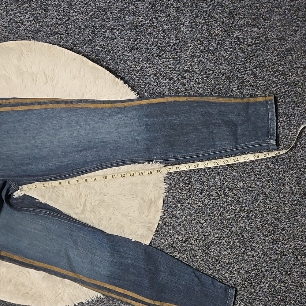 Level 99 Blue Tudexo Striped High-Rise Skinny Jeans Size 30 - Picture 9 of 16